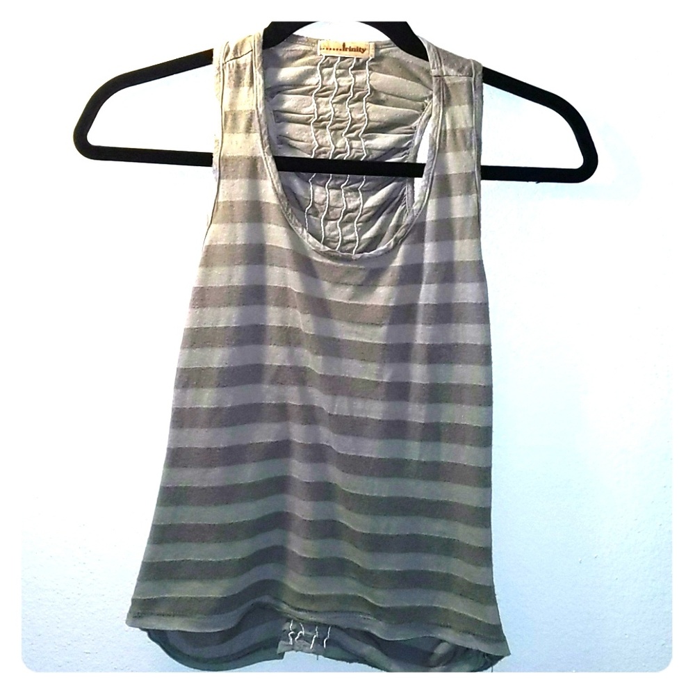 Striped tank top with ribbed back